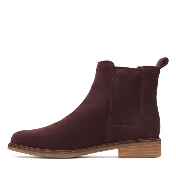 Clarks Womens Clarkdale Arlo Ankle Boots Burgundy | UK-2489576